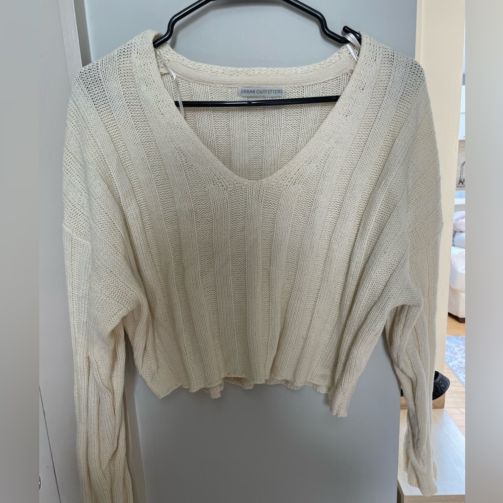 Urban outfitters cream cropped sweater